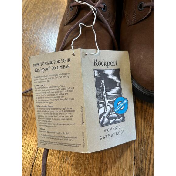 New! Rockport Waterproof Nubuck Leather Bracken Boot Brown Women’s Sz 8 W56701 - Picture 9 of 10